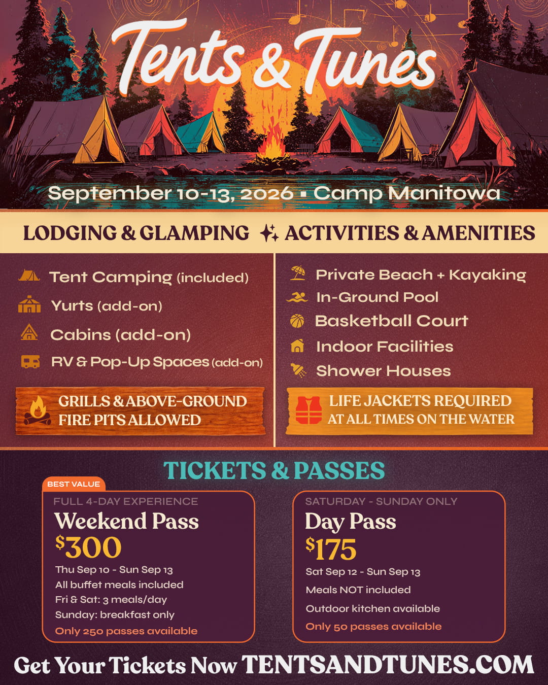 Tents & Tunes Flyer — Back