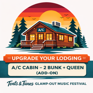 Cabin – 2 Bunks + Queen – A/C (Add-On)