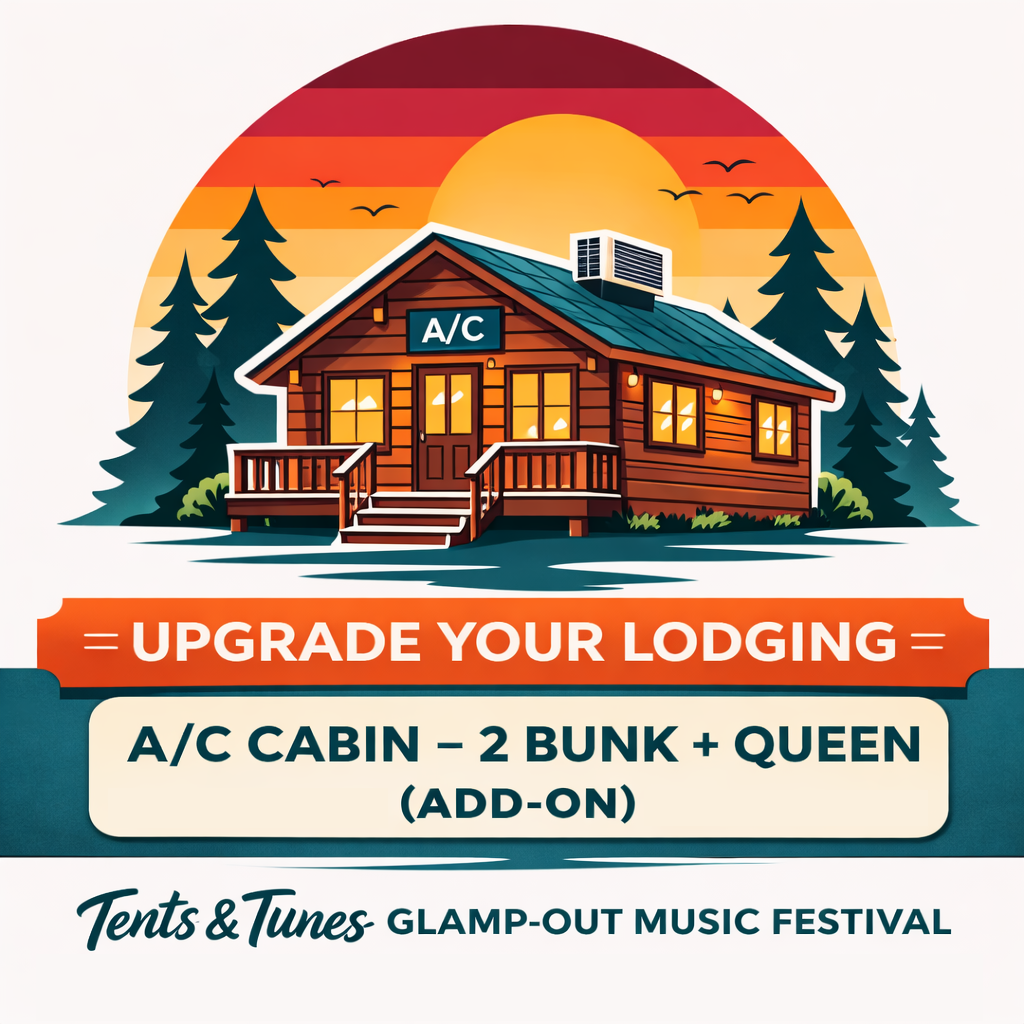 Cabin – 2 Bunks + Queen – A/C (Add-On)